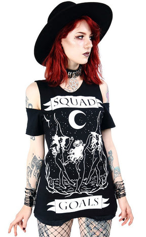 Squad Goals Cold Shoulder T-shirt-Restyle-Tragic Beautiful