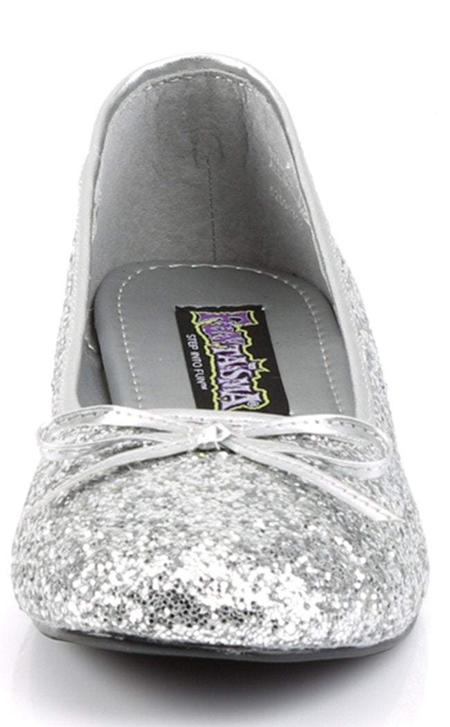 STAR-16G Silver Glitter Flats-Funtasma-Tragic Beautiful