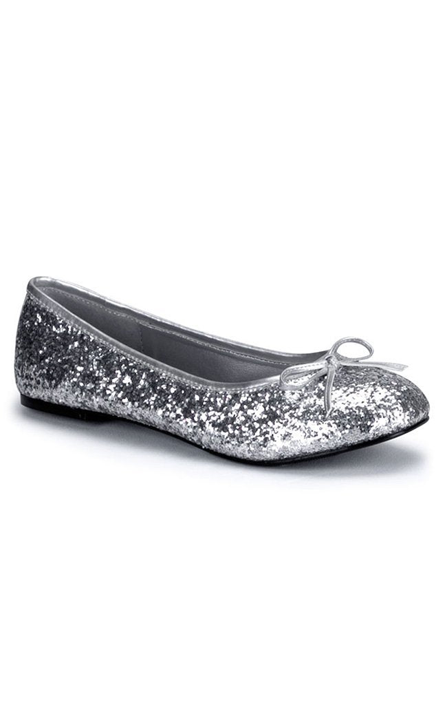 STAR-16G Silver Glitter Flats-Funtasma-Tragic Beautiful