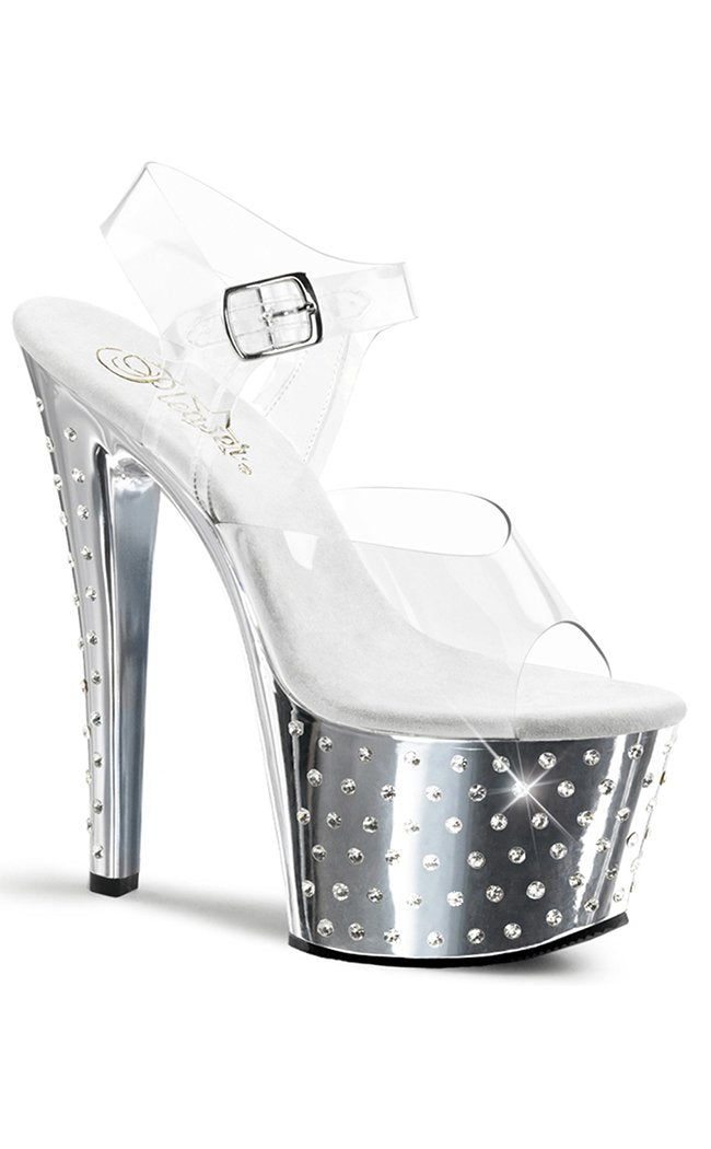 STARDUST-708 Clr/Slv Chrome Heels-Pleaser-Tragic Beautiful