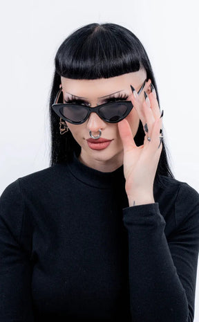 Stayin' Sharp Black Cats Eye Sunglasses