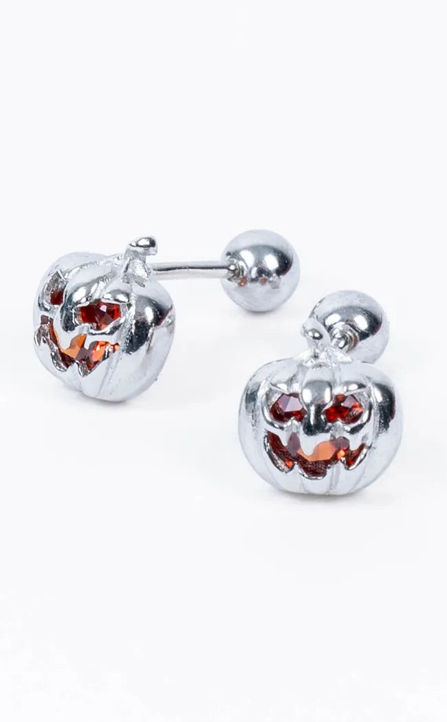 Sterling Silver Jack O'lantern Earrings