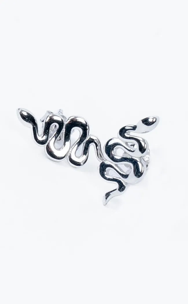 Sterling Silver Snake Earrings