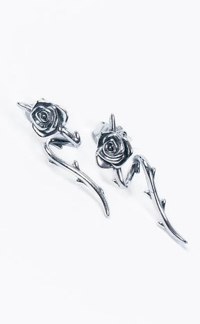 Sterling Silver Thorns & Roses Earrings