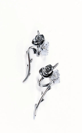 Sterling Silver Thorns & Roses Earrings