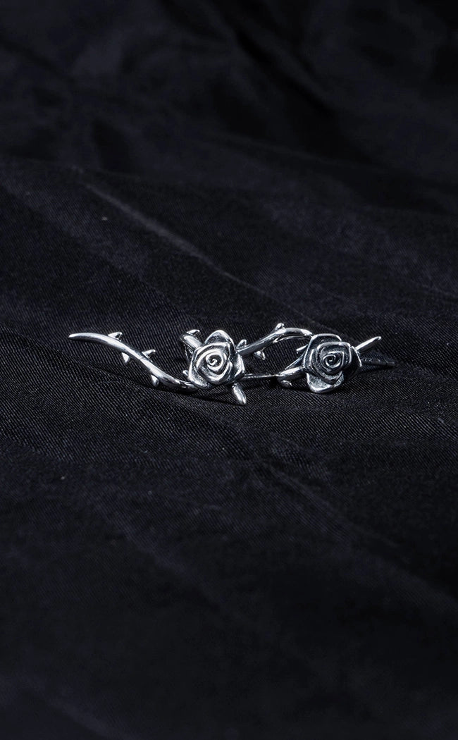 Sterling Silver Thorns & Roses Earrings