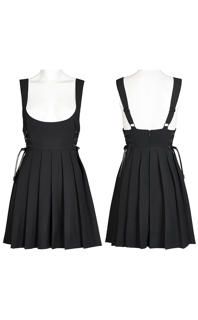 Stone Silence Pleated Dress | Black-Punk Rave-Tragic Beautiful