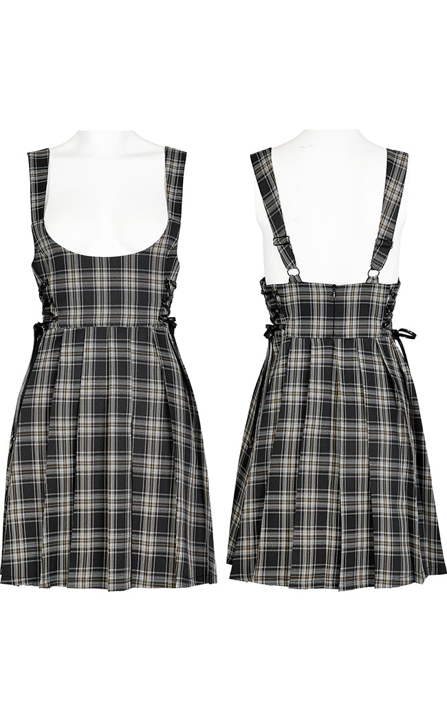 Stone Silence Pleated Dress | Black & Yellow Tartan-Punk Rave-Tragic Beautiful