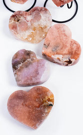 Stunning Pink Amethyst Hearts on Stands | Large-Crystals-Tragic Beautiful