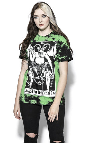 Tarot Green Lightning Dye Tee-BlackCraft-Tragic Beautiful