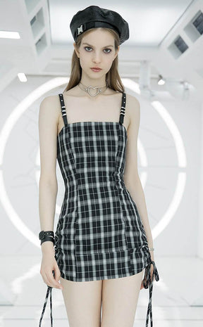 Teeny Tina Checkered Dress | Black & White-Punk Rave-Tragic Beautiful