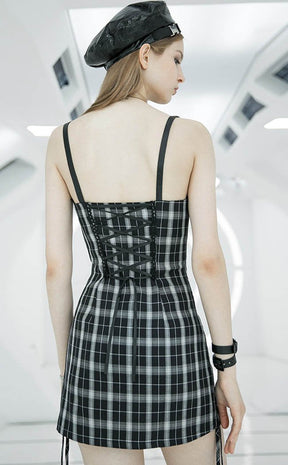 Teeny Tina Checkered Dress | Black & White-Punk Rave-Tragic Beautiful