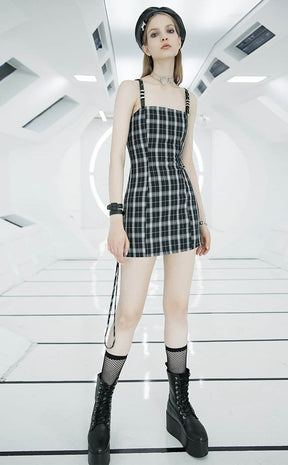 Teeny Tina Checkered Dress | Black & White-Punk Rave-Tragic Beautiful