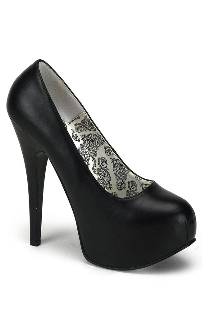 TEEZE-06 Blk Pu Heels-Bordello-Tragic Beautiful