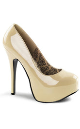 TEEZE-06 Cream Pat Heels-Bordello-Tragic Beautiful