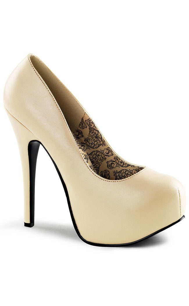 TEEZE-06 Cream Pu Heels-Bordello-Tragic Beautiful