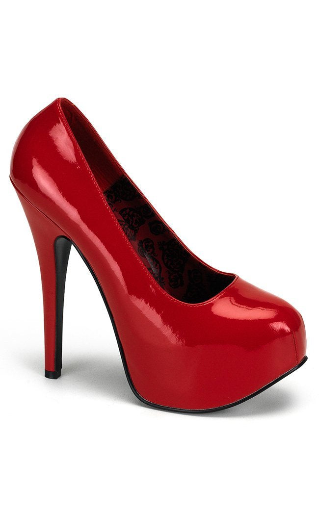 TEEZE-06 Red Pat Heels-Bordello-Tragic Beautiful