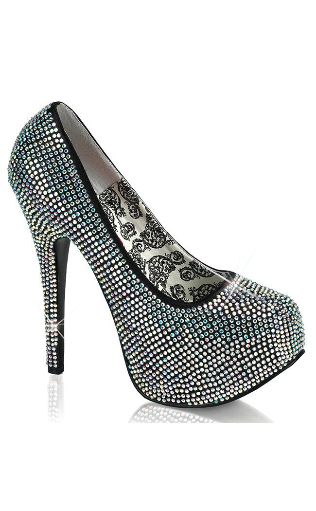 TEEZE-06R Iridescent Rhinestones Heels-Bordello-Tragic Beautiful