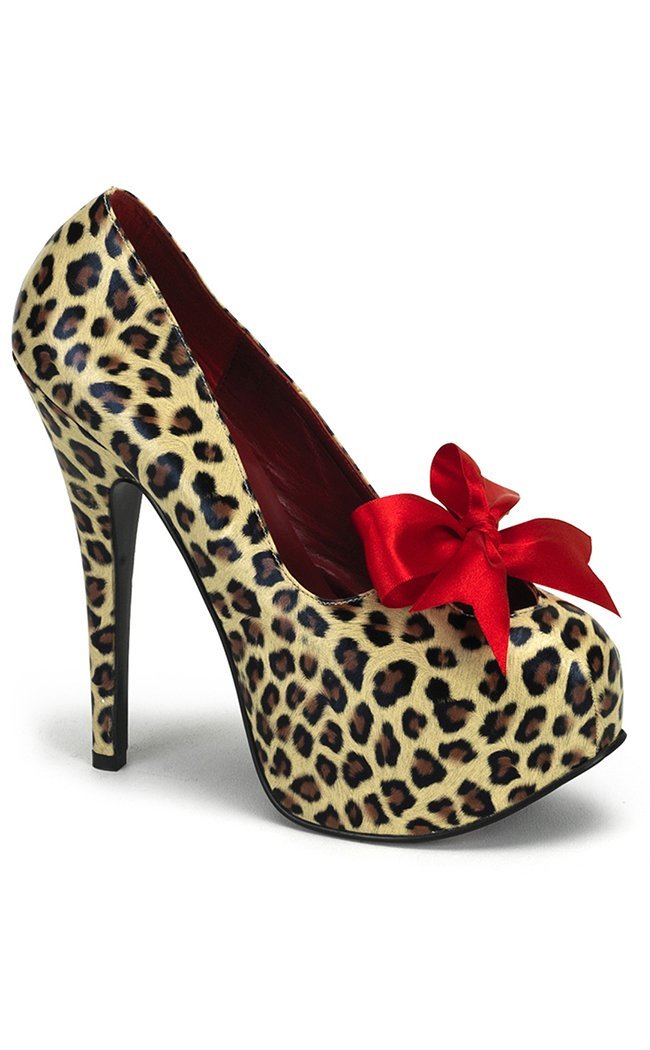 TEEZE-12 Cheetah Print Pu Heels-Bordello-Tragic Beautiful