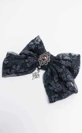 The Countess Black Lace Bow Hairclip-Cold Black Heart-Tragic Beautiful