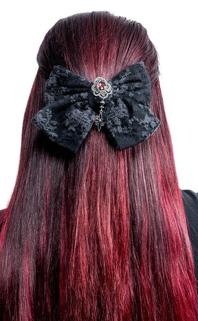 The Countess Black Lace Bow Hairclip-Cold Black Heart-Tragic Beautiful