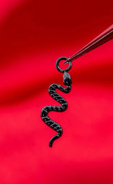 Titanium Dangle Charm | Snake [Black]