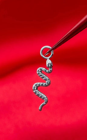 Titanium Dangle Charm | Snake [Silver]