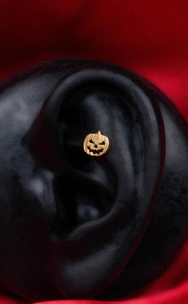 Titanium Internally Threaded Top | Jack-o-Lantern [Gold]