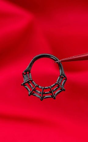 Titanium Segment Ring | Spidersilk [Black]