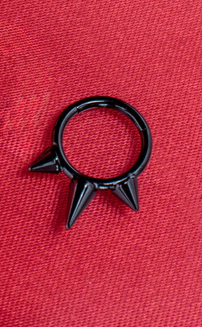 Titanium Septum Ring | Trinity Spike [Black]-Impaler Body Jewellery-Tragic Beautiful