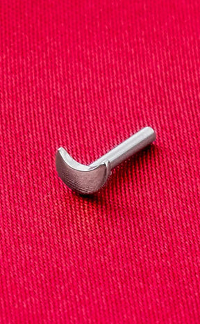 Titanium Threadless Jewellery Back | Crescent [Silver]