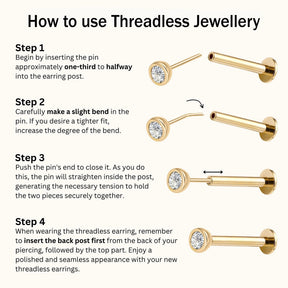 Titanium Threadless Jewellery Back [Gold]