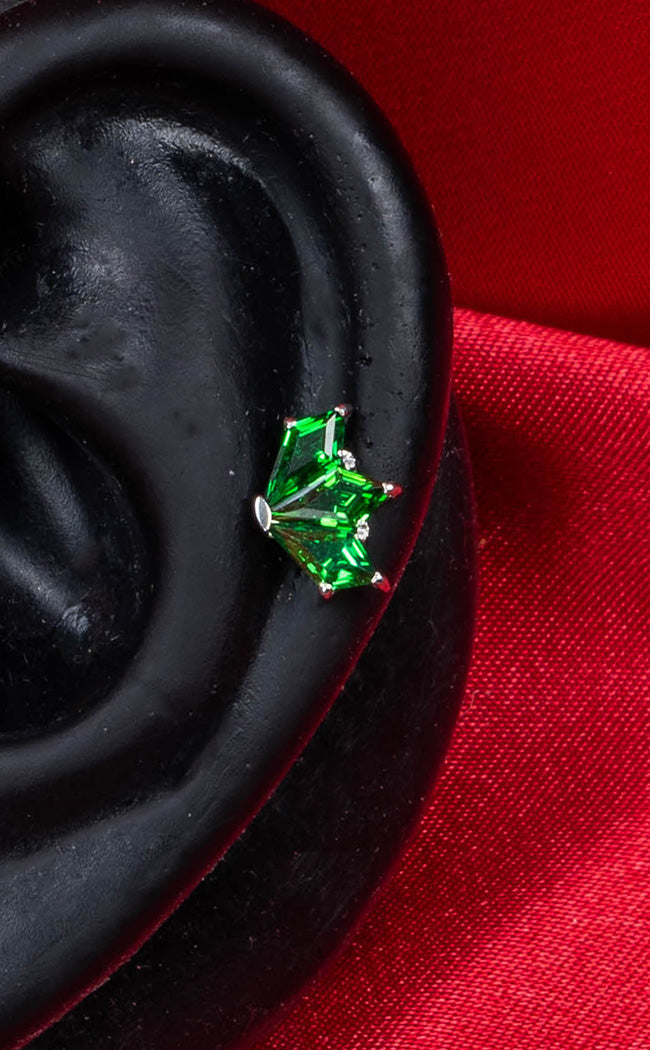 Titanium Threadless Top | Diadem [Green]-Impaler Body Jewellery-Tragic Beautiful