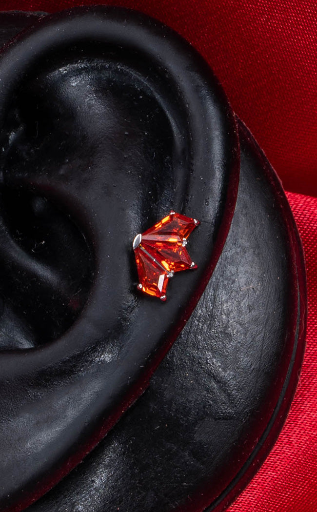 Titanium Threadless Top | Diadem [Red]-Impaler Body Jewellery-Tragic Beautiful