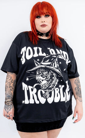 Toil and Trouble Oversized Tee | Plus Size-Tragic Beautiful-Tragic Beautiful