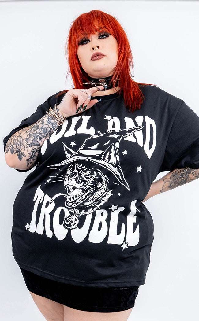 Toil and Trouble Oversized Tee | Plus Size-Tragic Beautiful-Tragic Beautiful