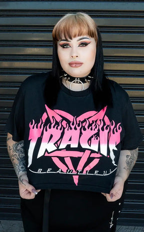 Tragic Pink Crop Tee | Plus Size-Tragic Beautiful-Tragic Beautiful