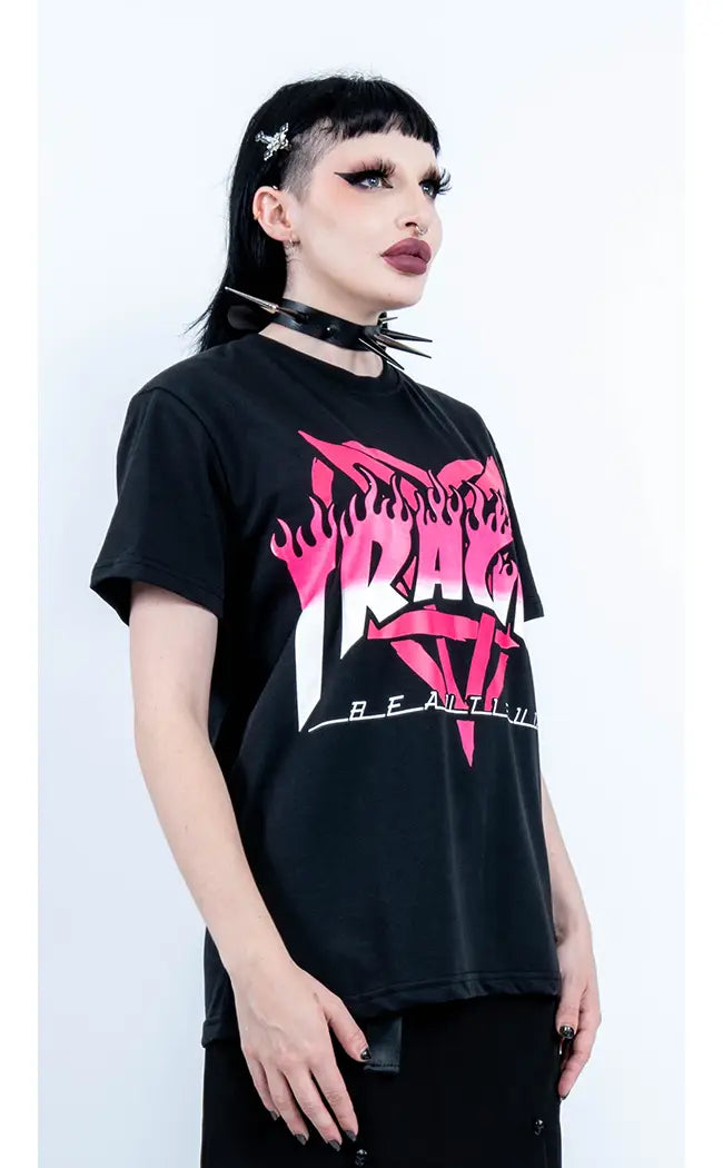 Tragic Sk8r Pink Oversized T-Shirt-Tragic Beautiful-Tragic Beautiful