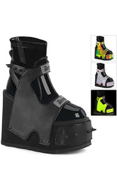 Transformer-808 Black Platform Ankle Boots-Demonia-Tragic Beautiful