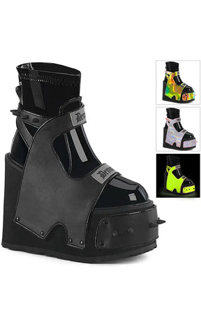 Transformer-808 Black Platform Ankle Boots-Demonia-Tragic Beautiful