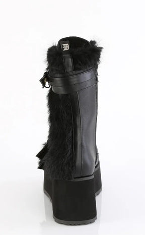 TRASHVILLE-215 Vegan Leather & Faux Fur Platform Boots