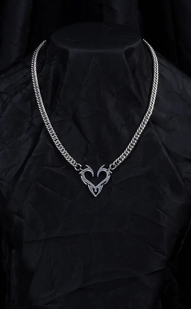 Tribal Heart Stainless Steel Necklace