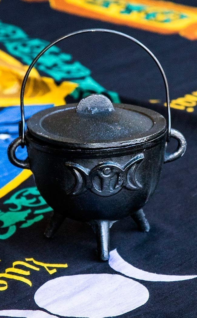 Triple Moon Tripod Cauldron-Cauldrons-Tragic Beautiful