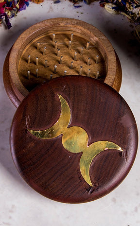 Triple Moon Wooden Herb Grinder-TB-Tragic Beautiful