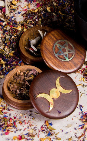 Triple Moon Wooden Herb Grinder-TB-Tragic Beautiful