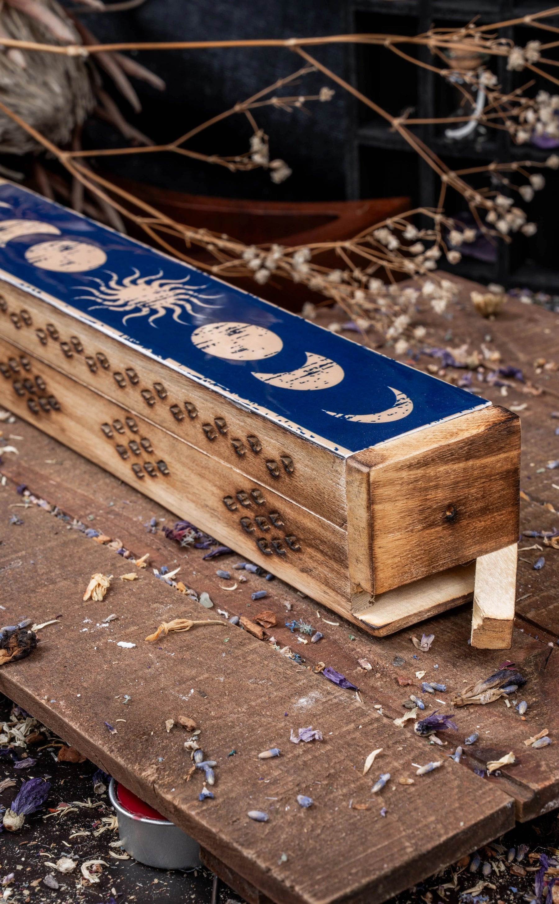 Triple Moon | Wooden Incense Box