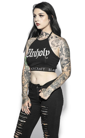 Unholy Halter Crop-BlackCraft-Tragic Beautiful