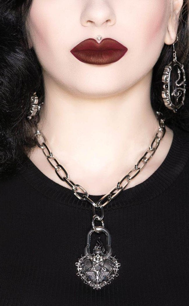 Unsacred Heart Chain Necklace-Killstar-Tragic Beautiful