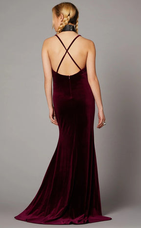 Velour Goth Formal Dress | Wine-Black Friday-Tragic Beautiful