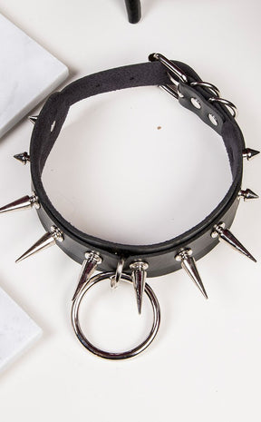 Venom Spiked Choker- Black & Silver-Cold Black Heart-Tragic Beautiful